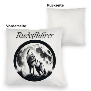 Wolf im Mondschein Rudelführer Kissen