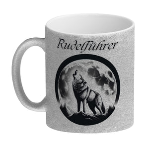 Wolf im Mondschein Rudelführer Kaffeebecher