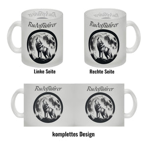 Wolf im Mondschein Rudelführer Kaffeebecher
