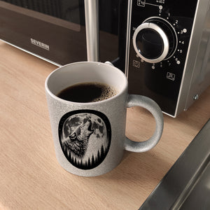 Heulender Wolf im Mondschein Kaffeebecher