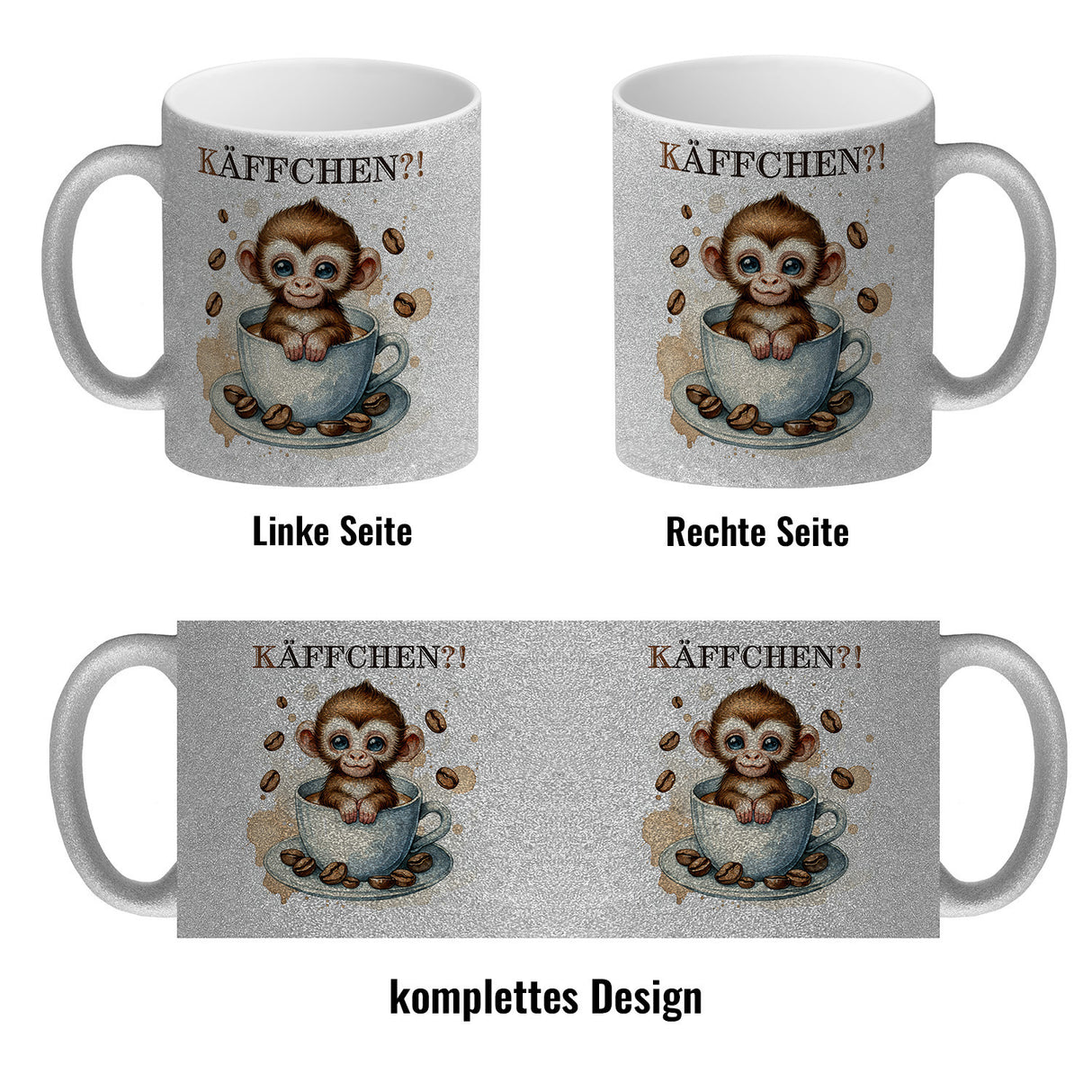 Käffchen Süßer Affe in einer Kaffeetasse Kaffeebecher