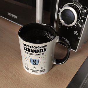 Bitte schonend behandeln - 50. Geburtstag Kaffeebecher