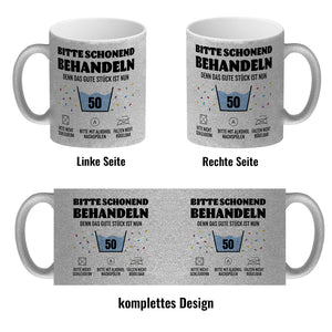 Bitte schonend behandeln - 50. Geburtstag Kaffeebecher