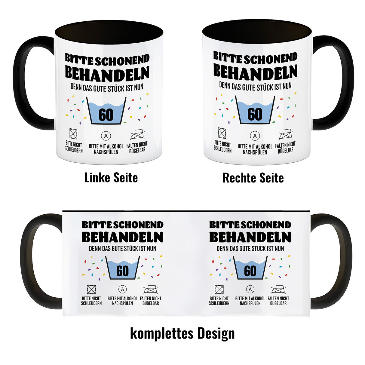 Bitte schonend behandeln - 60. Geburtstag Kaffeebecher
