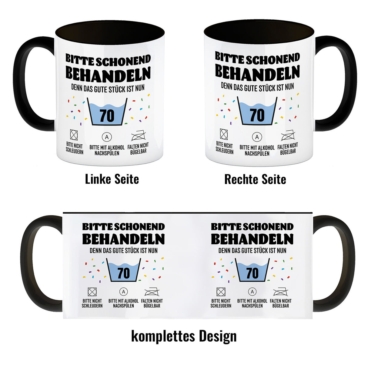 Bitte schonend behandeln - 70. Geburtstag Kaffeebecher