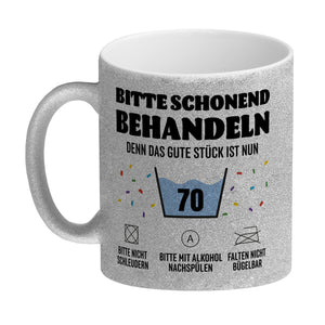 Bitte schonend behandeln - 70. Geburtstag Kaffeebecher