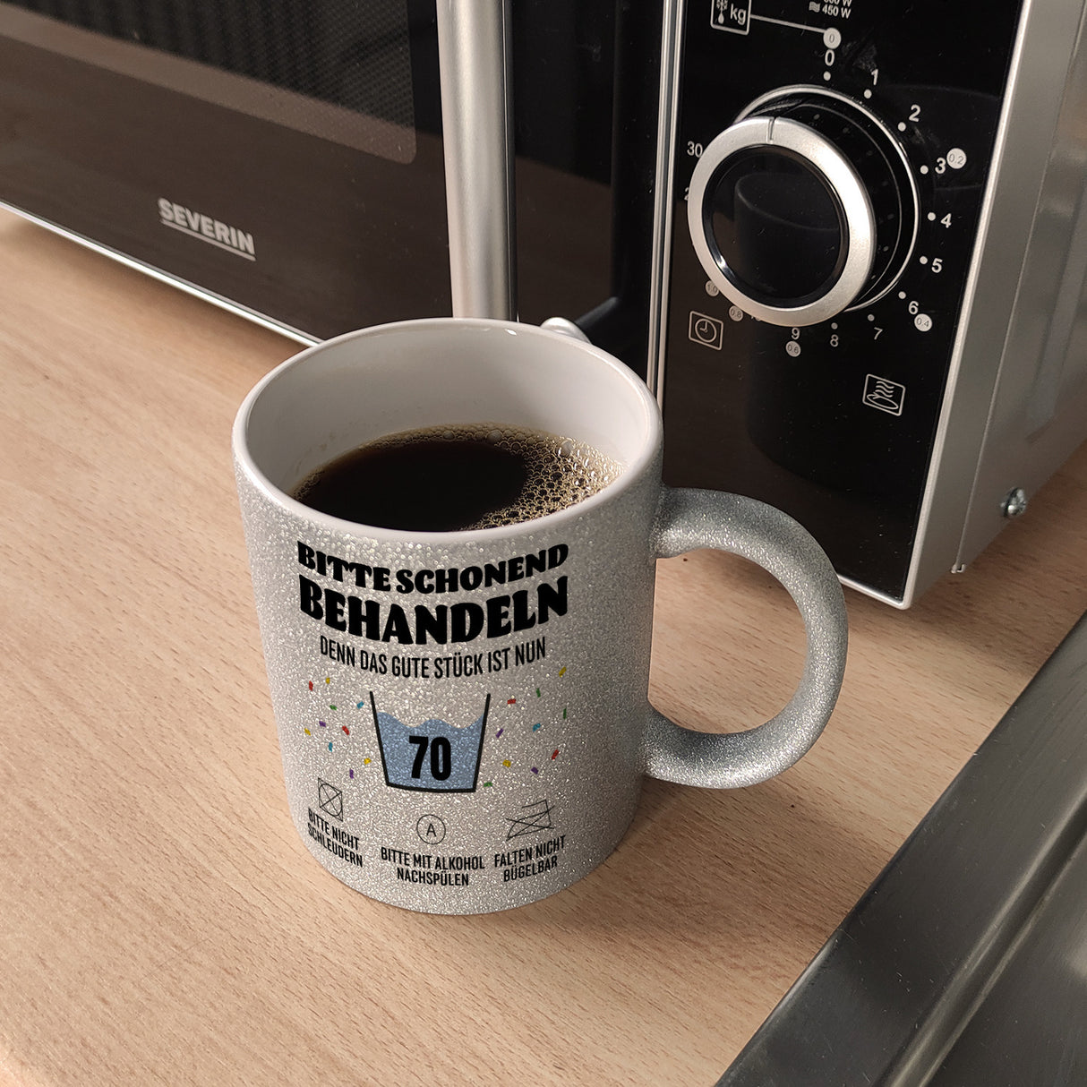 Bitte schonend behandeln - 70. Geburtstag Kaffeebecher