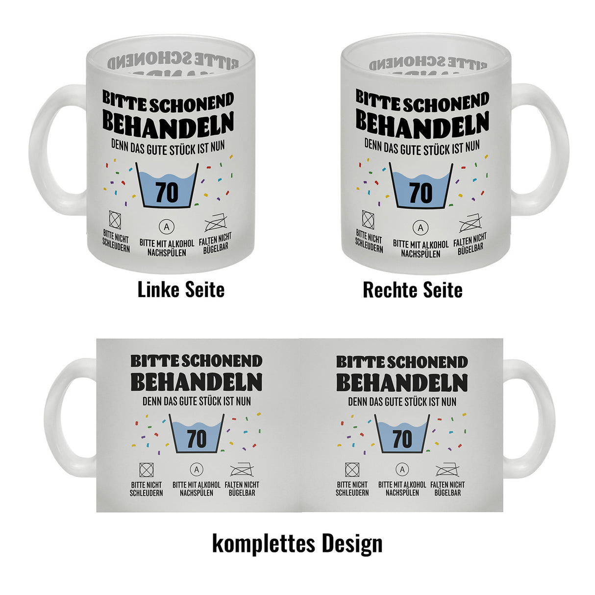 Bitte schonend behandeln - 70. Geburtstag Kaffeebecher
