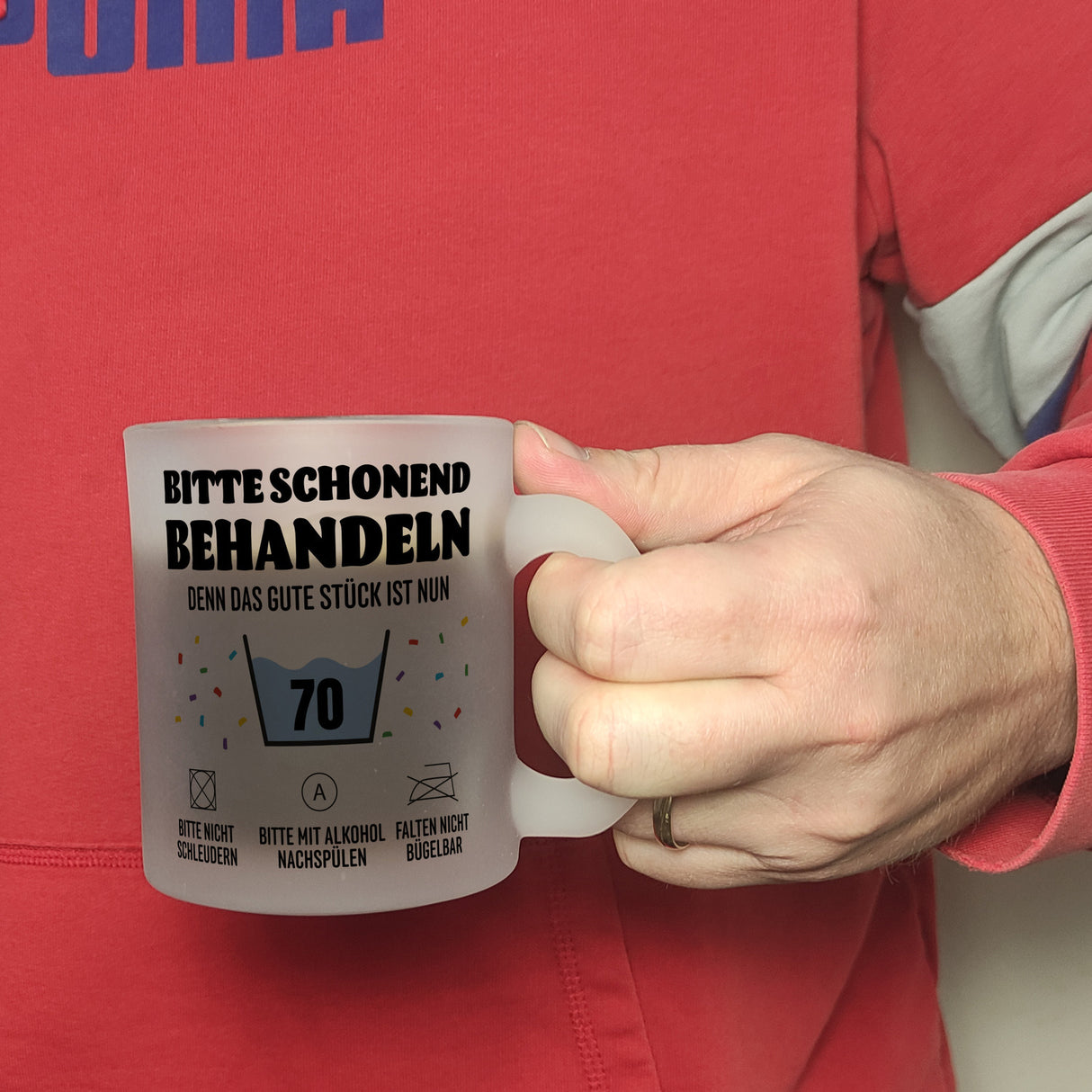 Bitte schonend behandeln - 70. Geburtstag Kaffeebecher