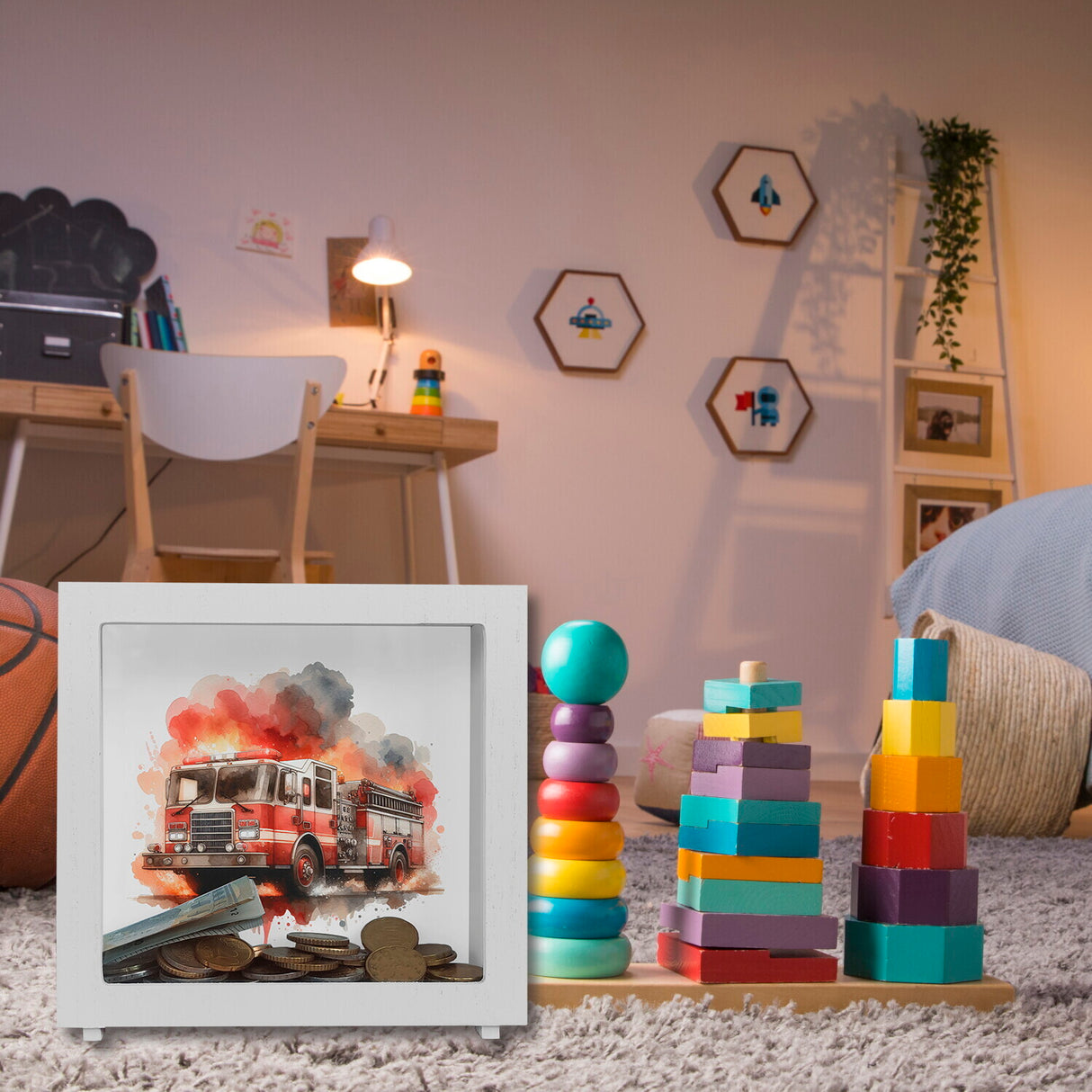 Feuerwehrfahrzeug Spardose