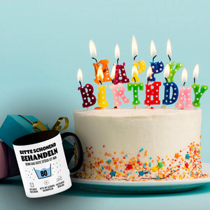 Bitte schonend behandeln - 80. Geburtstag Kaffeebecher