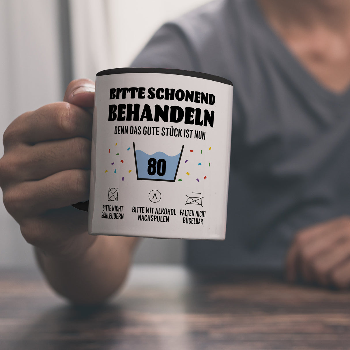 Bitte schonend behandeln - 80. Geburtstag Kaffeebecher