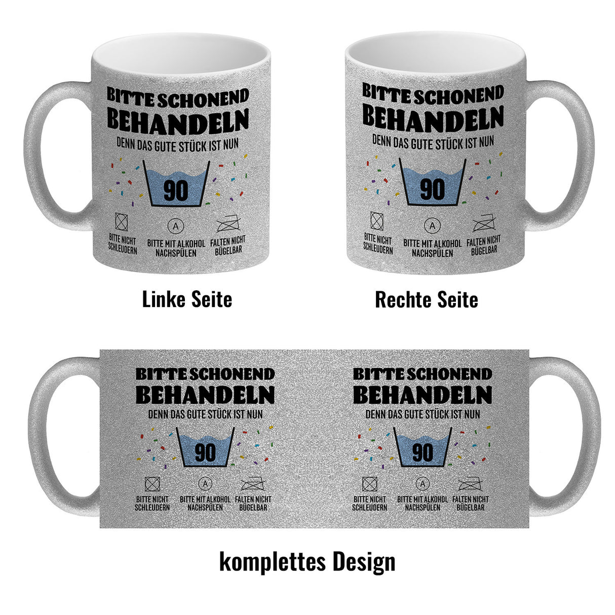 Bitte schonend behandeln - 90. Geburtstag Kaffeebecher