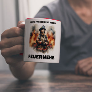 Echte Frauen sind bei der Feuerwehr Kaffeebecher
