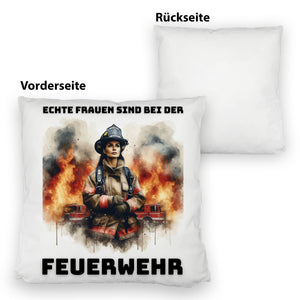 Echte Frauen sind bei der Feuerwehr Kissen