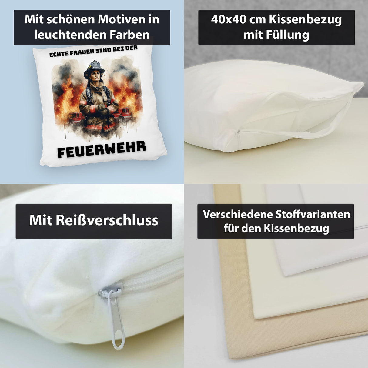 Echte Frauen sind bei der Feuerwehr Kissen