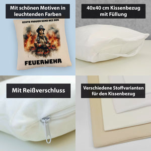 Echte Frauen sind bei der Feuerwehr Kissen