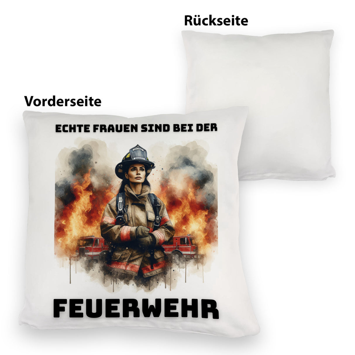 Echte Frauen sind bei der Feuerwehr Kissen