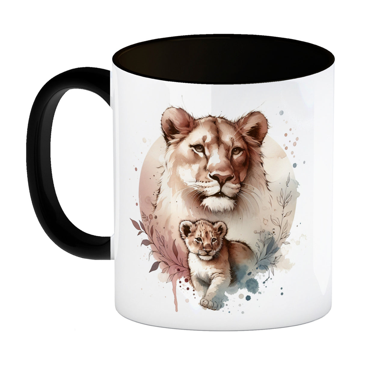 Löwin mit Baby Kaffeebecher
