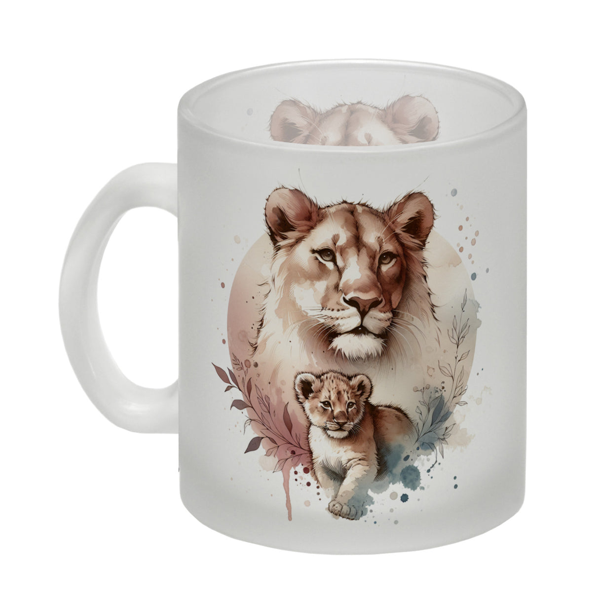 Löwin mit Baby Kaffeebecher