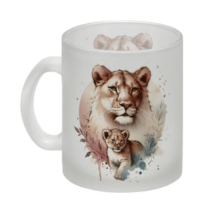 Löwin mit Baby Kaffeebecher
