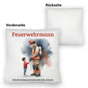 Feuerwehrmann mit Sohn Kissen