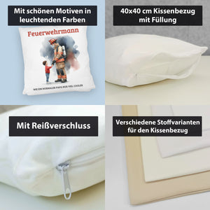 Feuerwehrmann mit Sohn Kissen