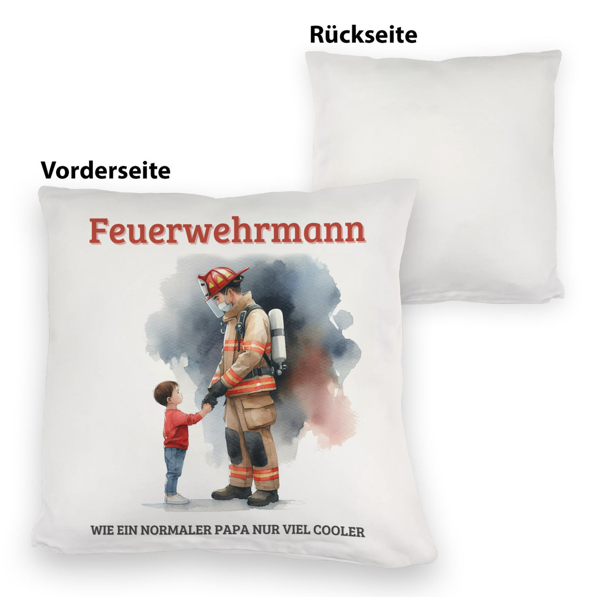 Feuerwehrmann mit Sohn Kissen