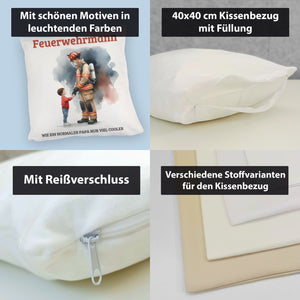 Feuerwehrmann mit Sohn Kissen