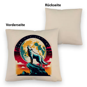 Wolf Vollmond Kissen