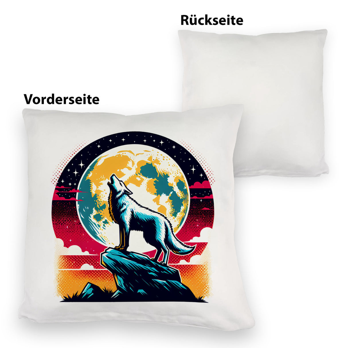 Wolf Vollmond Kissen