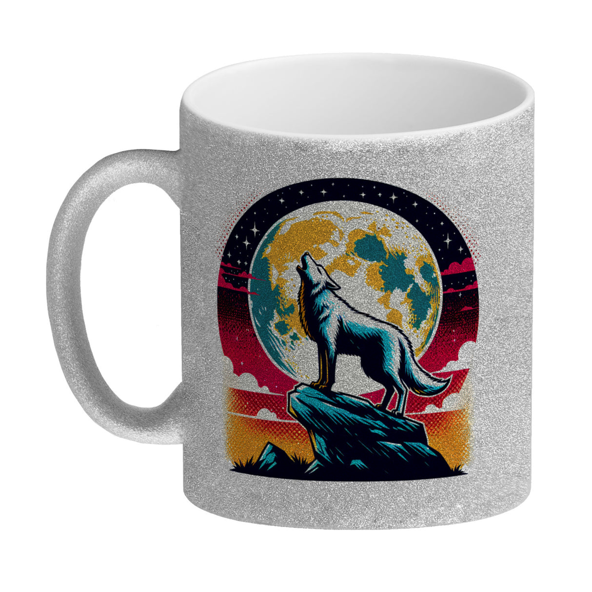 Wolf Vollmond Kaffeebecher