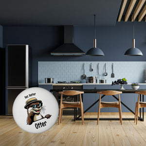 Cooler Otter Magnet rund mit Spruch Hot Hotter Otter