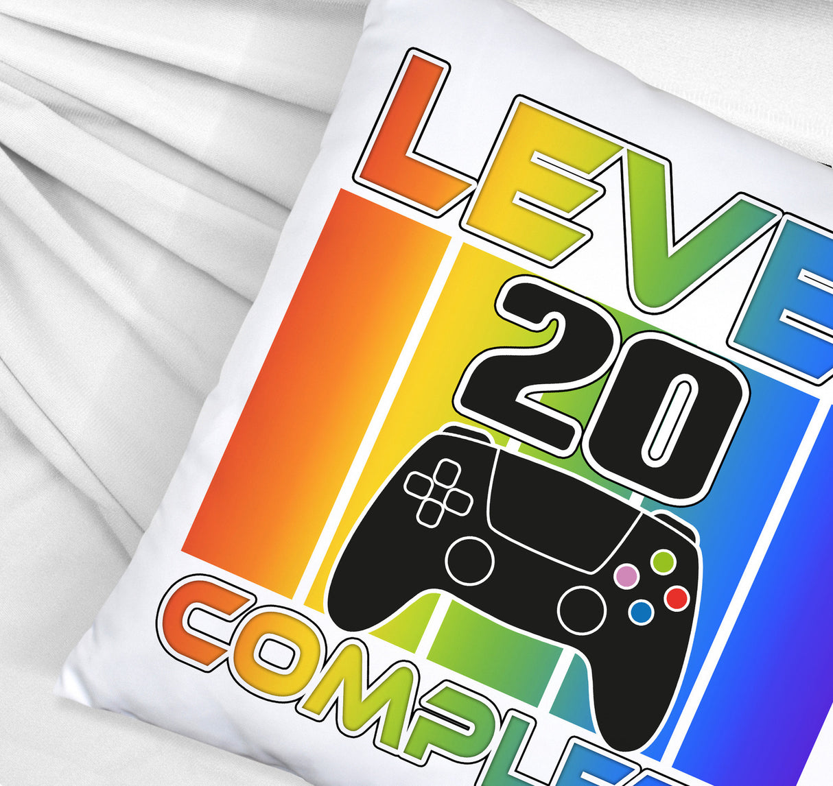 20. Geburtstag Gamer Kissen mit Spruch Level 20 complete