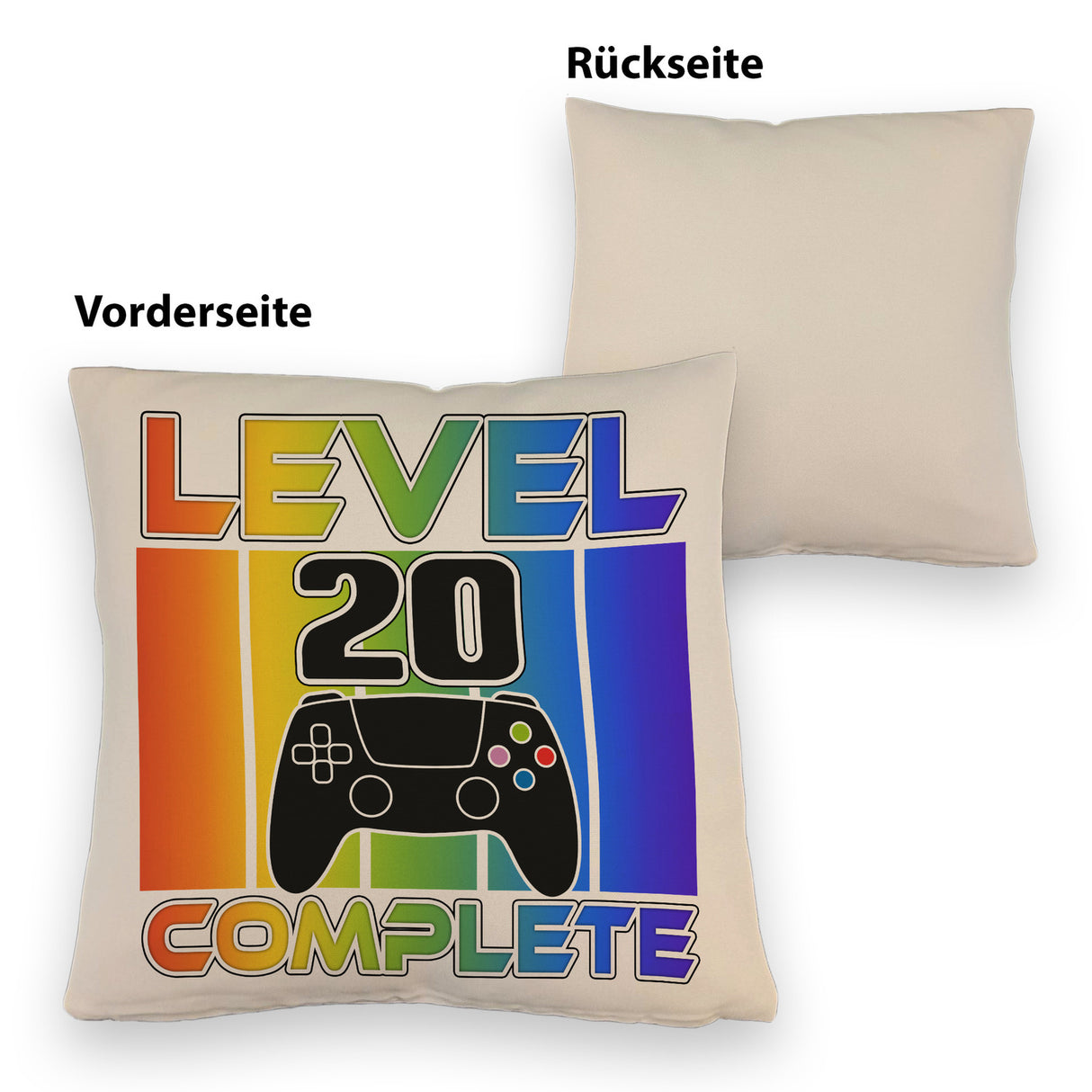 20. Geburtstag Gamer Kissen mit Spruch Level 20 complete