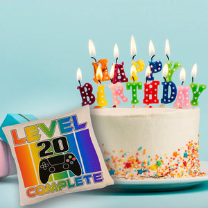 20. Geburtstag Gamer Kissen mit Spruch Level 20 complete