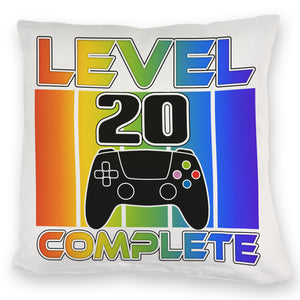20. Geburtstag Gamer Kissen mit Spruch Level 20 complete