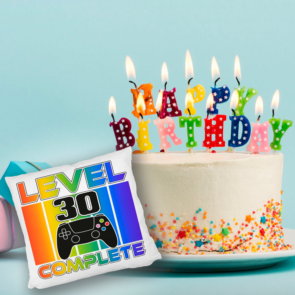 30. Geburtstag Gamer Kissen mit Spruch Level 30 complete
