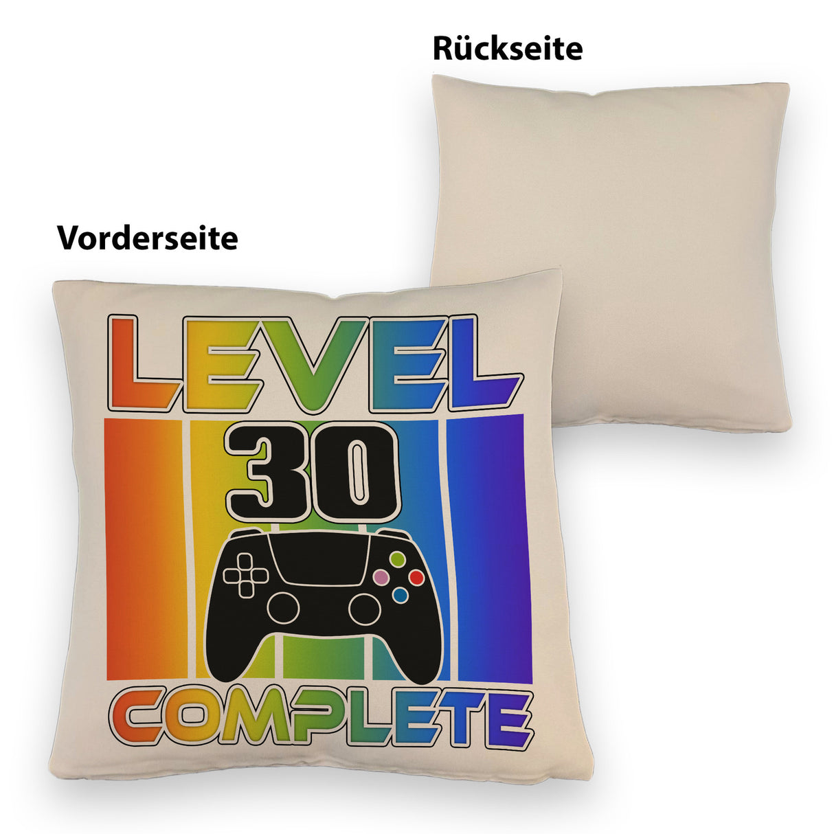30. Geburtstag Gamer Kissen mit Spruch Level 30 complete