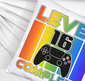 16. Geburtstag Gamer Kissen mit Spruch Level 16 complete