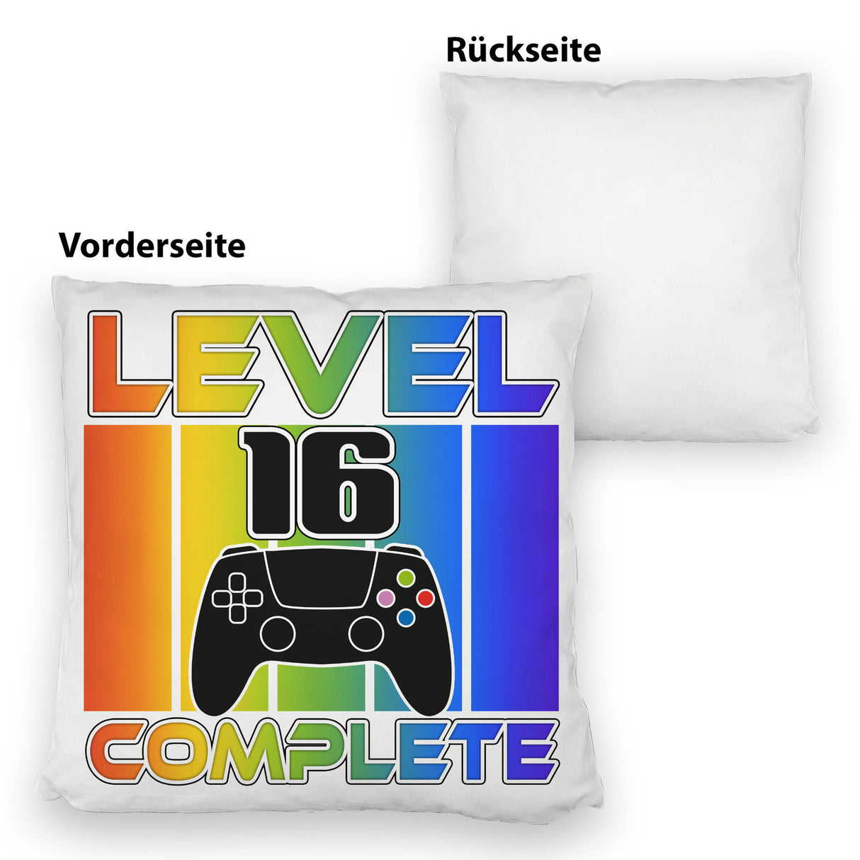 16. Geburtstag Gamer Kissen mit Spruch Level 16 complete