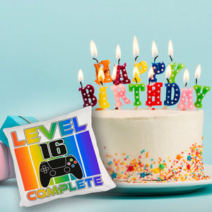 16. Geburtstag Gamer Kissen mit Spruch Level 16 complete
