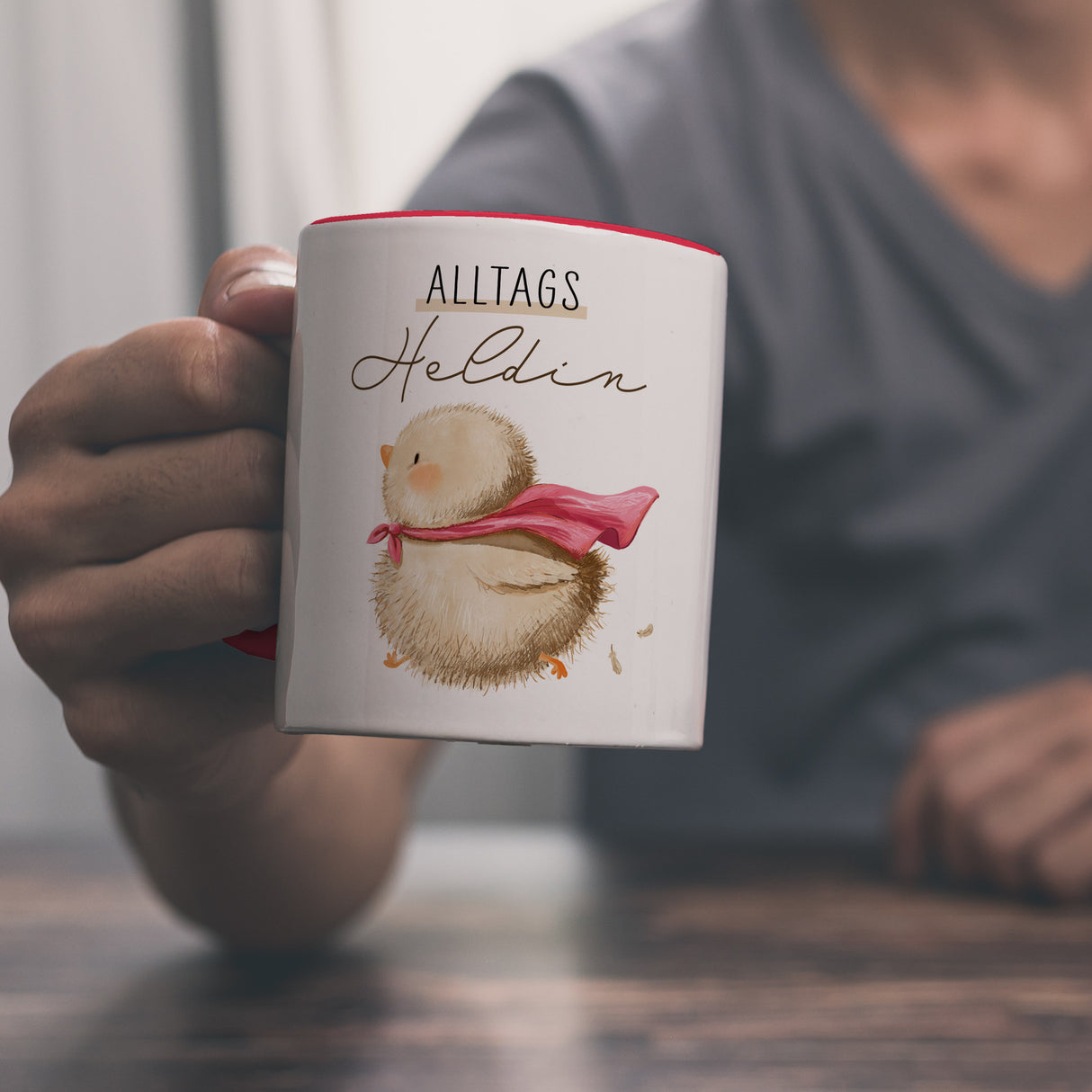 Küken Kaffeebecher mit Spruch Alltagsheldin