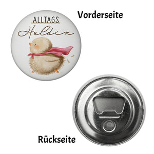 Küken Magnet rund mit Spruch Alltagsheldin