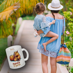 Capybara Mama und Kind Kaffeebecher mit Spruch Danke Mama