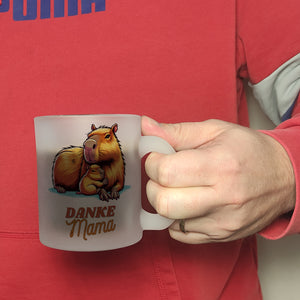 Capybara Mama und Kind Kaffeebecher mit Spruch Danke Mama