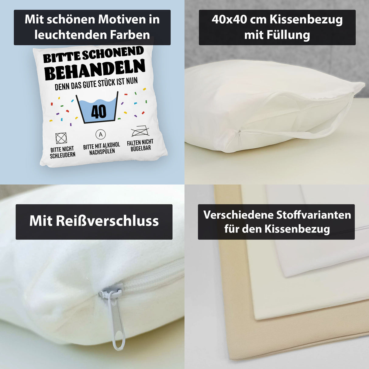 Bitte schonend behandeln - 40. Geburtstag Kissen