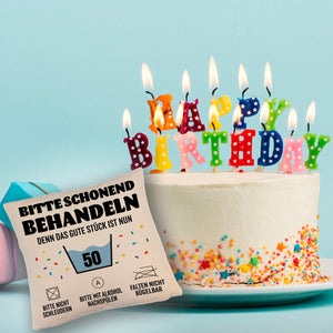 Bitte schonend behandeln - 50. Geburtstag Kissen