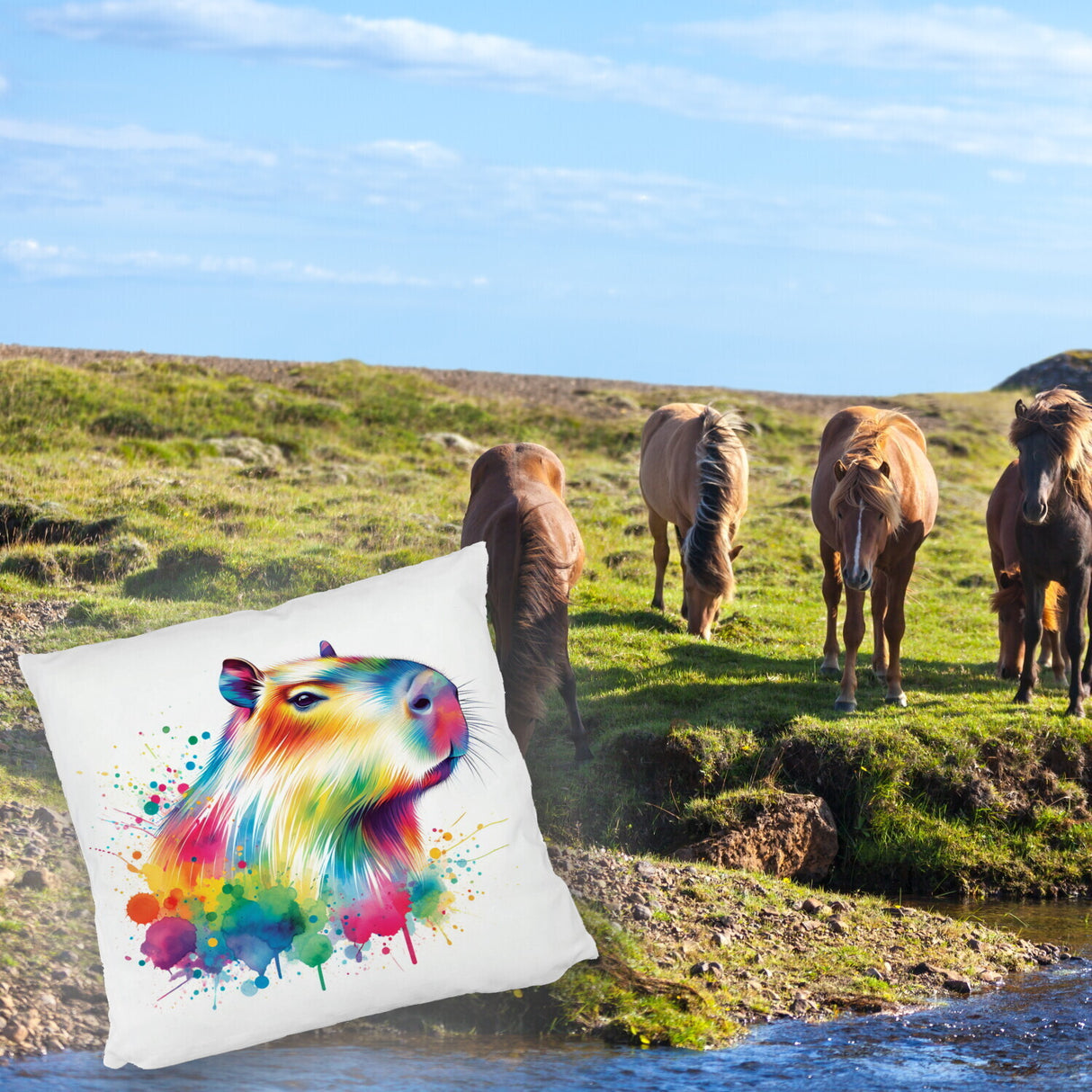 Capybara Aquarell Kissen