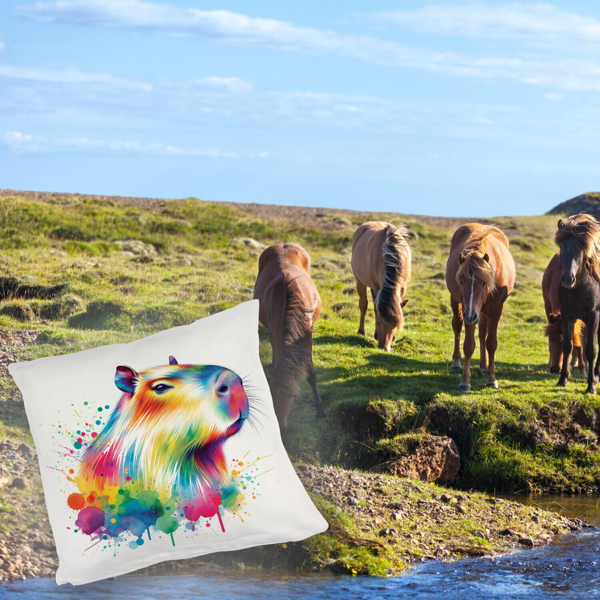 Capybara Aquarell Kissen